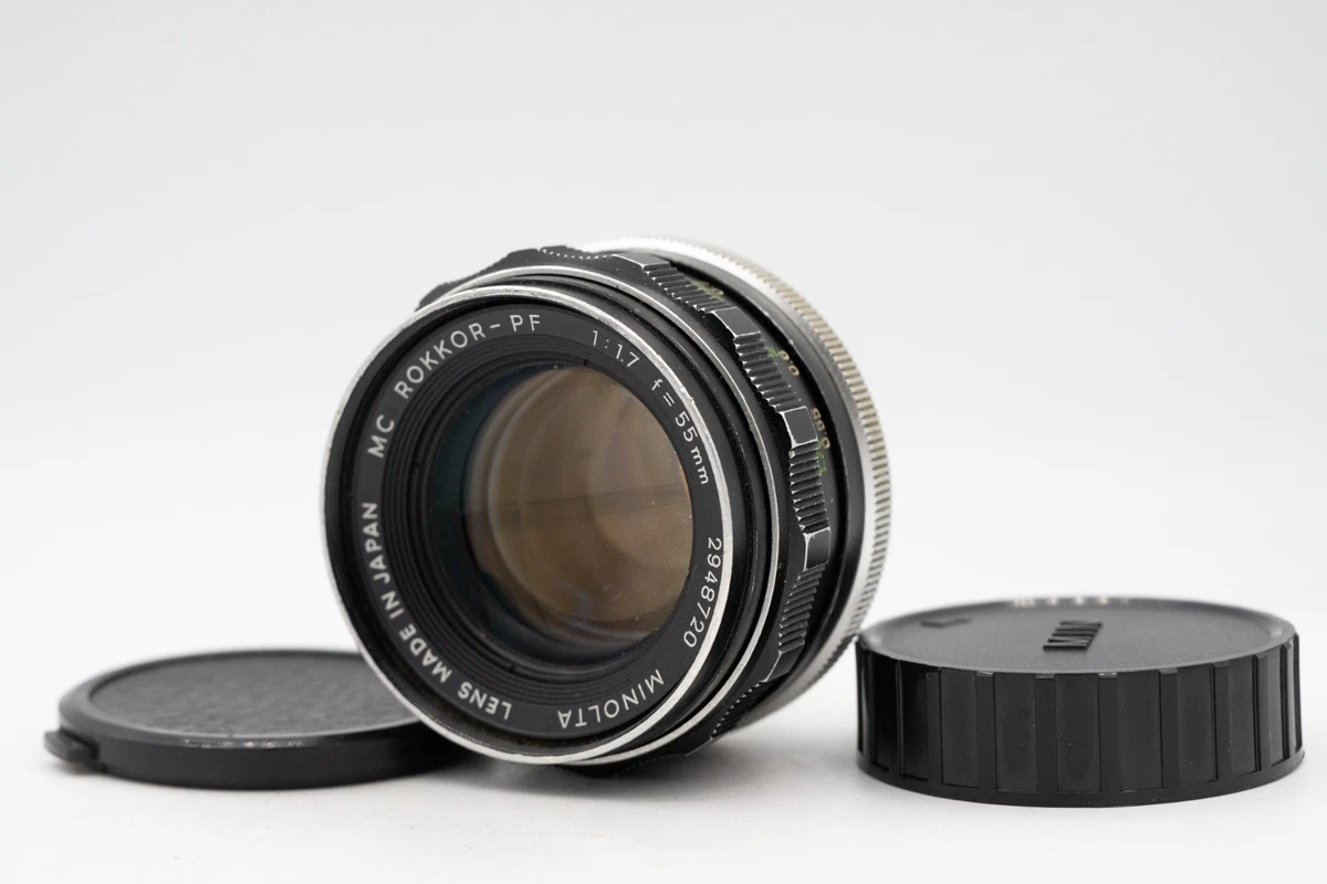 Minolta Rokkor PF 55mm Focal Camera Lenses f/1.7 Maximum Aperture