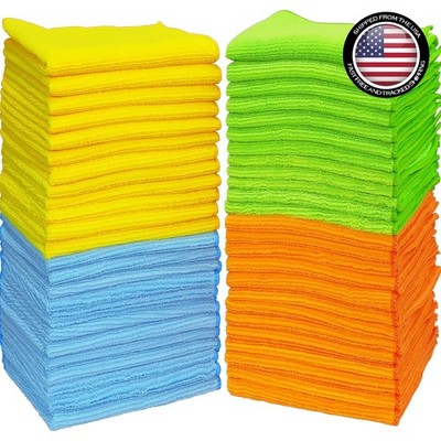 50-Pack Microfiber Cleaning Cloths - Large Size, Multi-Use, Quick Dry