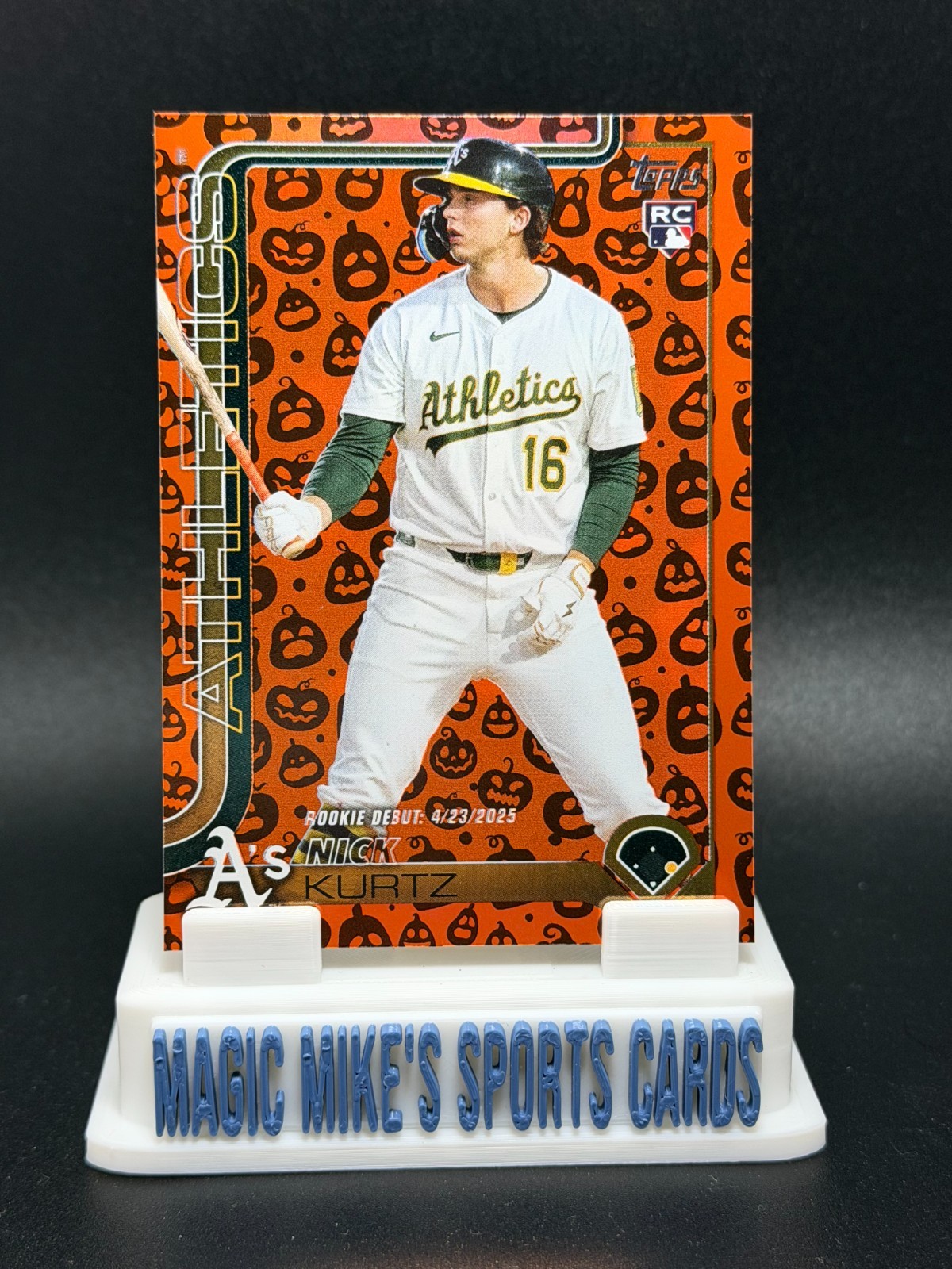 Nick Kurtz Rookie Debut 2025 Topps Update #US197 Holiday Jack-O'-Lantern Foil SP