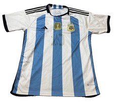 Adidas Argentine Home Messi Jersey Mens Large 2022-2023 #10 Blue White Slim Fit