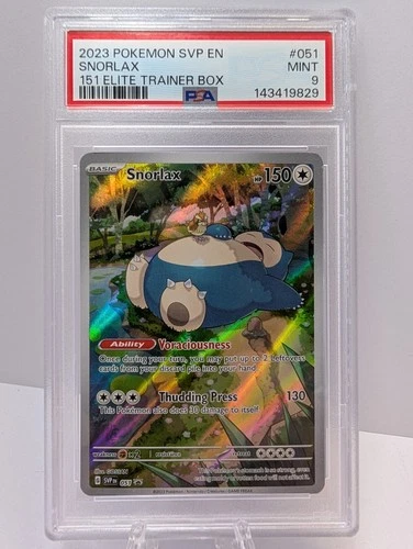 Pokemon Snorlax 151 Pokemon Full Art Promo SVP EN 051 - PSA 9 Mint
