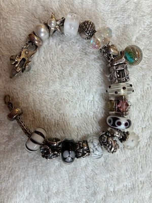 Completed Trollbeads Glass Bead & Sterling Silver Bracelet 7.35 Inches