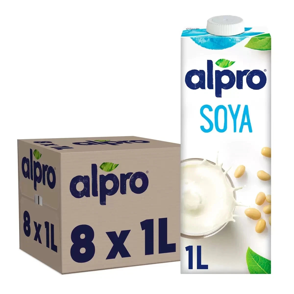Pack de bebidas de soja Alpro de 8x1L