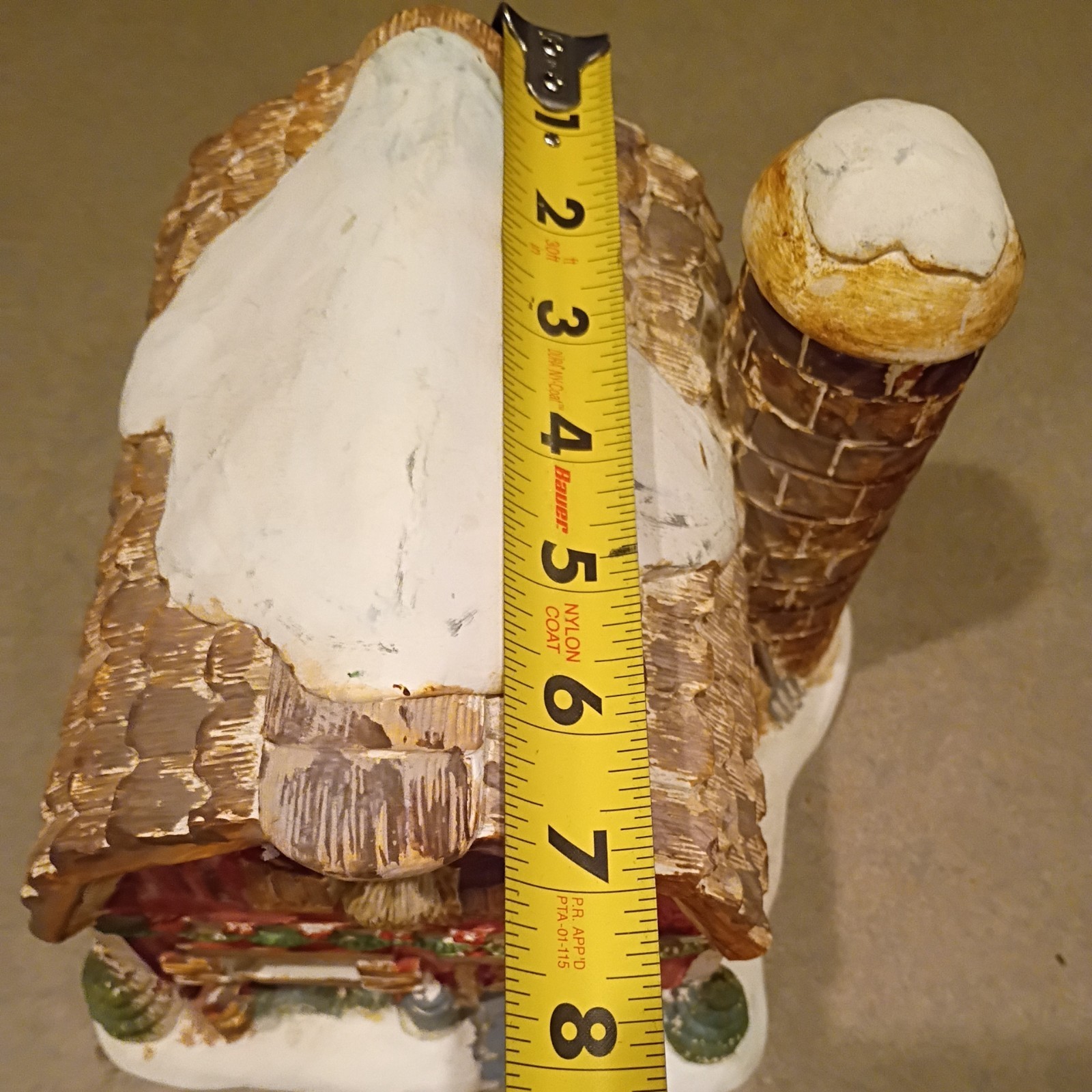 Vintage Ceramic Village Barn House Tea Light Candle Holder 