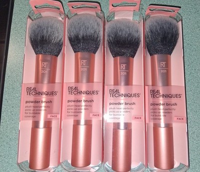 4x Real Techniques Ultra Plush Brushes for Powder Foundation Setting & Bronzer