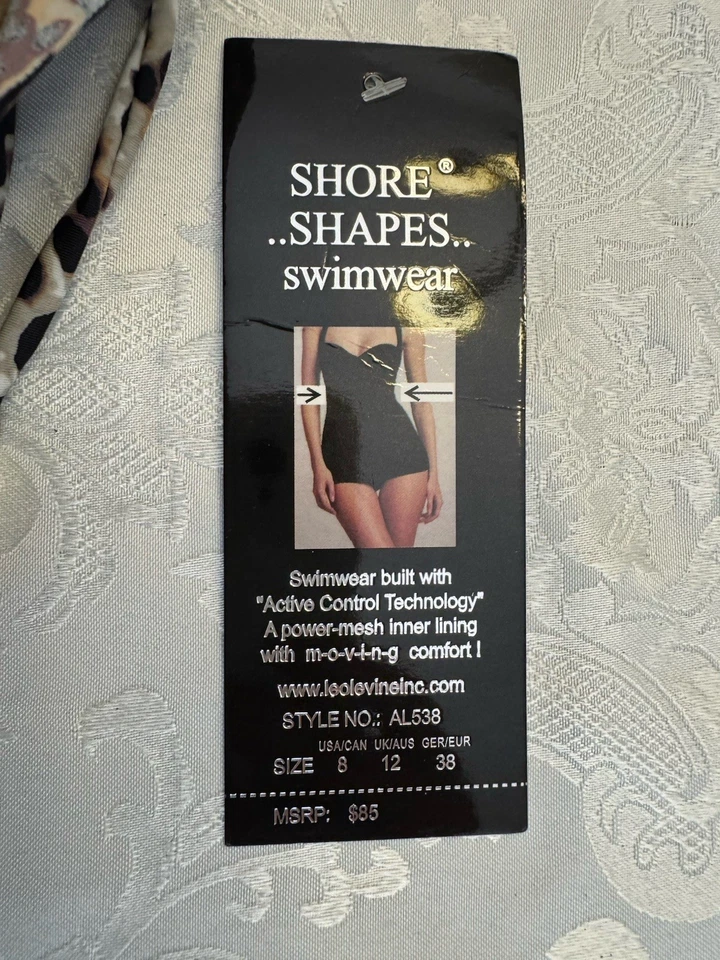Traje de baño Shore Shapes talla 8 adelgazante leopardo un precio forrado traje de baño nuevo Foto 4 de 4