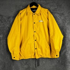 Vintage Mambo Chore Jacket Mens Medium Yellow Logo Pockets Surfwear 90s Casual