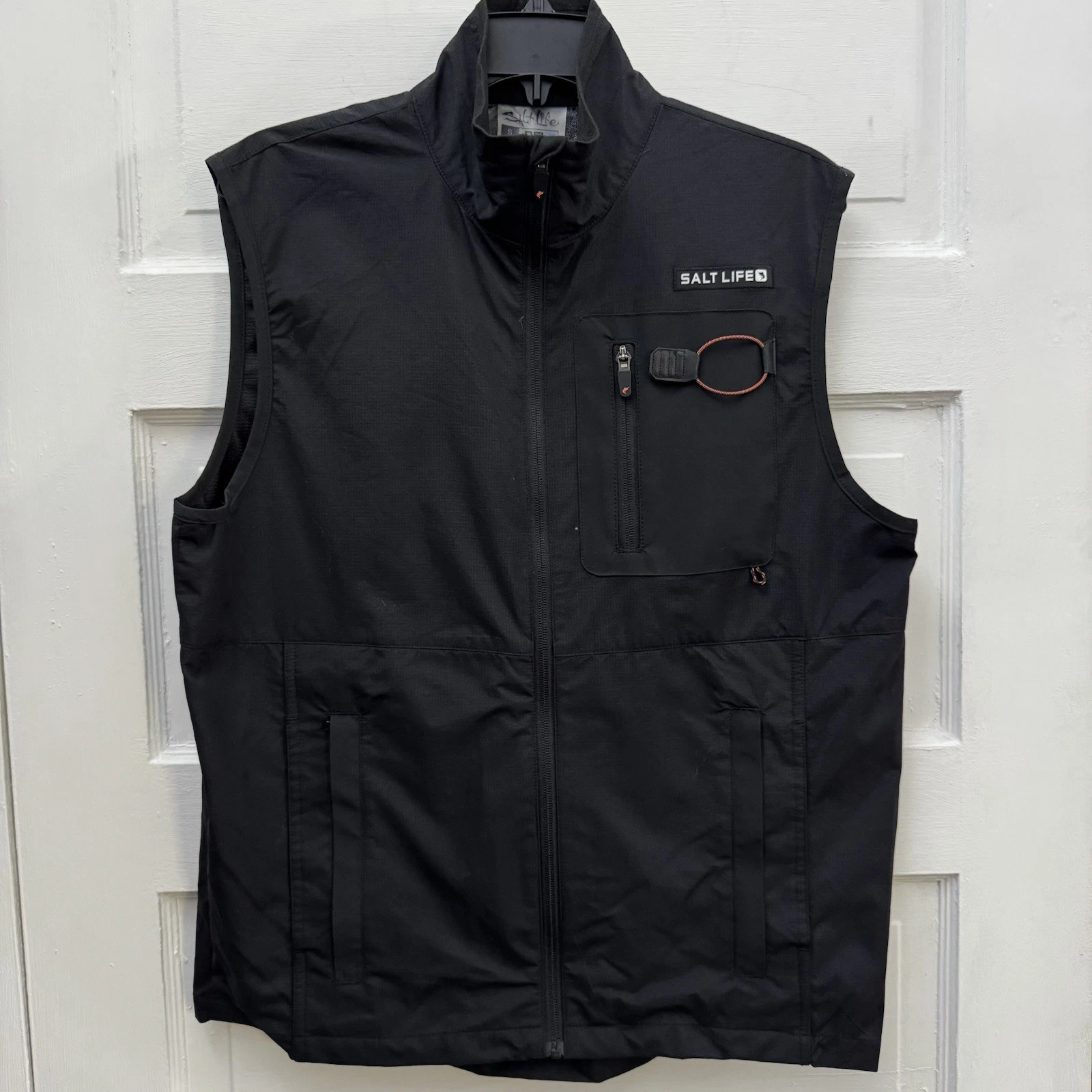 Utility Fishing Vest Salt Life SLX Mens Small Black Full Zip