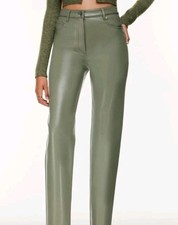 WILFRED ARITZIA SIZE 2 Bitter Sage Green The Melina Pant Faux Leather Straight