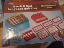 Lakeshore Match Sort Language Quickies Informational Text Cards Grades 4-5