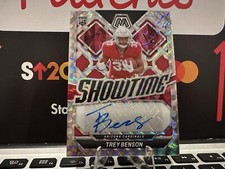2024 Mosaic Trey Benson * SHOWTIME * Prizm Diamond Cracked Ice Auto Rams RC