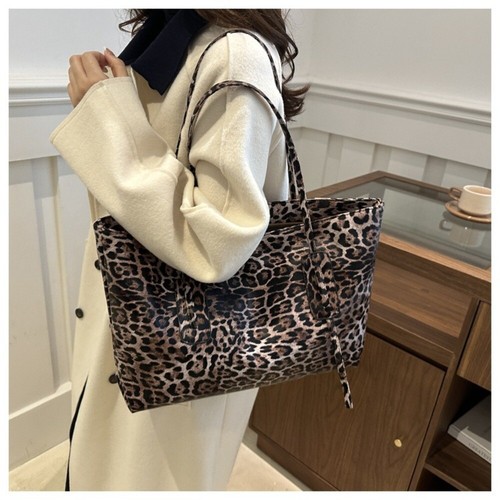 Popular Leopard Print Tote Bag Large Capacity Underarm Bag Fashion Handbag - Picture 5 of 15