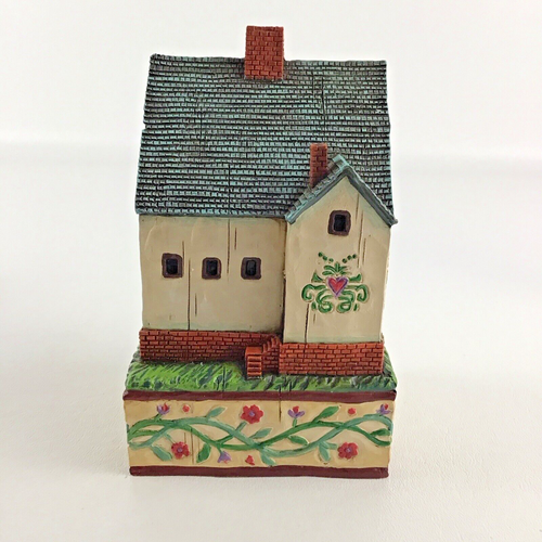 Jim Shore "Salt Box" Blue With Triangle Quilt 0000304 Figurine Vintage Enesco - Picture 4 of 9