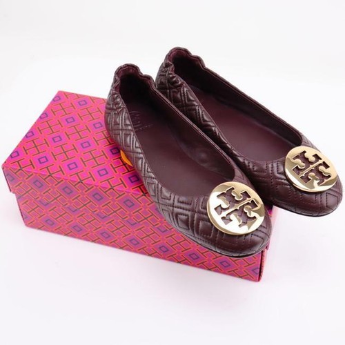 TORY BURCH * NIB $248 * Minnie Quilted Travel Flats Burgundy Port MANY  SIZES | eBay