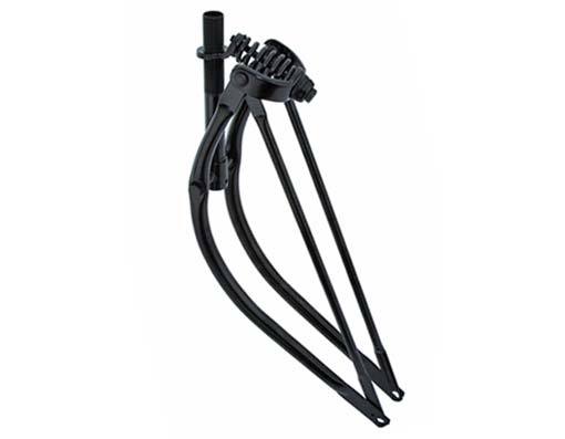 lowrider bicycle bent springer fork 26" Classic Spring 1" Chrome/Black Tracer Classic Springer Threaded Fork with regular bend Lowrider Bike 26 inch Bent