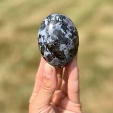 Indigo Gabbro Palm Stone, Mystic Merlinite Natural Indigo Gabbro from Madagascar