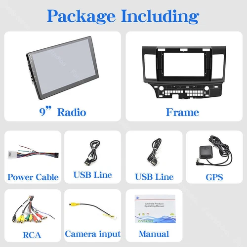 For Mitsubishi Lancer 2008-2012 Android 13 CarPlay Car Radio GPS Navi Stereo BT - Bild 18 von 18