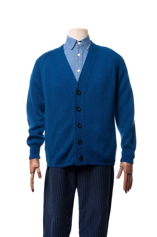 Men's MAISON MARTIN MARGIELA Blue Navy Cardigan Sweatshirt Size XS - Image 3 of 4