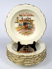 7 Vintage Homer Laughlin Colonial Kitchen Virginia Rose Soup Bowls  - Disc.