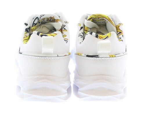 Versace Jeans Couture Low Top Signature Baroque Trim White Sneakers- - 第 4/4 張圖片
