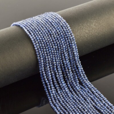 Natural lolite Micro Faceted Rounds Gemstone Beads Strand 12'' For Craft Making