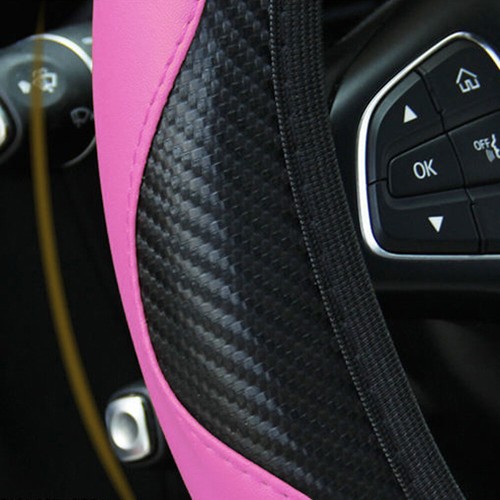 Universal Car Steering Wheel Cover Anti-slip Trim Car Interior Accessories Pink - Picture 3 of 8
