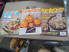 3  Family Circle Magazines - including vintage Light & easy- oct 2009- jan 2011