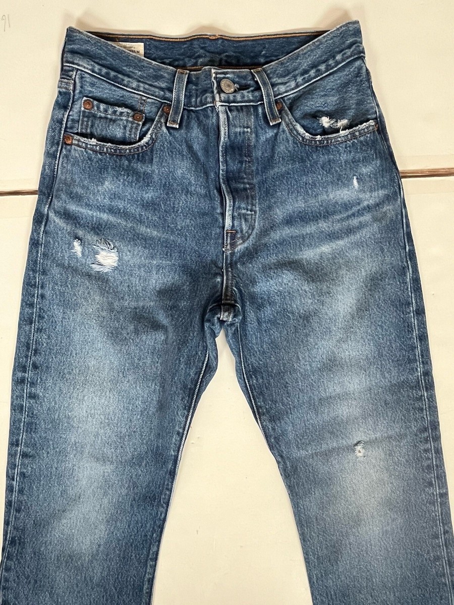 LEVI'S501BIG Ｅ当時物 Vintage Levis Premium BIG E 501 S Button Fly Jeans W 25 L 30 Denim