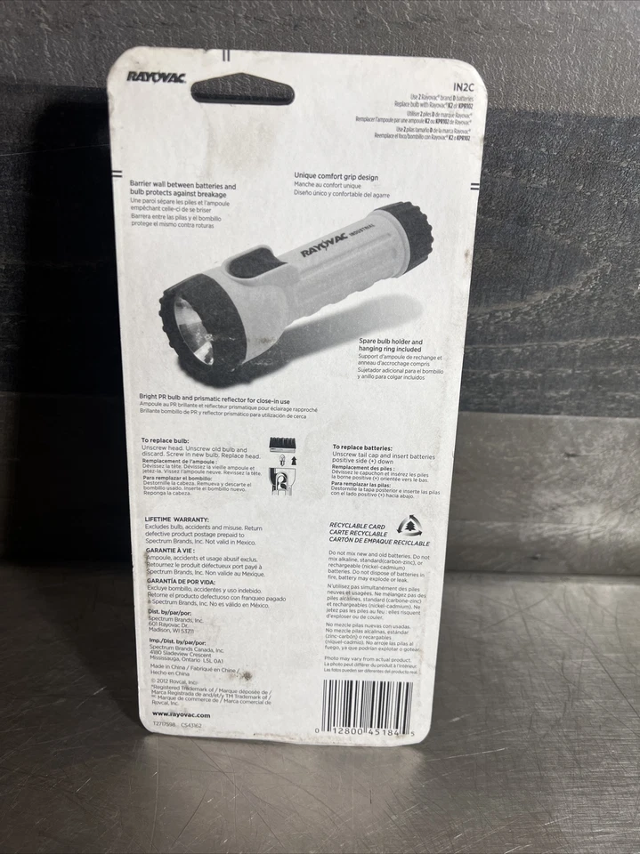 Linterna profesional Rayovac Industrial IN2 2D, haz brillante de alta intensidad Foto 2 de 4