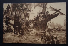 Naval Victory of the Leubeckers 1564, painting by Hans Bohrdt postcard