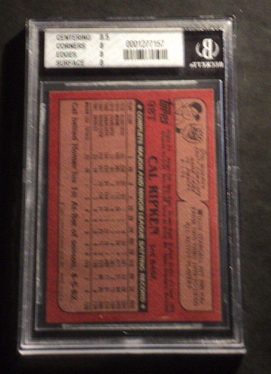 1982 Topps Traded #98T Cal Ripken Jr. RC Orioles HOF RC BGS 8 NM