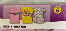 Nickeloden Paw Patrol 3-Pack Tees Pink/Yellow/Grey Size 5 1050 