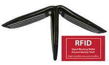 BLACK RFID BLOCKING MEN'S LEATHER BIFOLD HIPSTER EUROPEAN WALLET 16 CARD