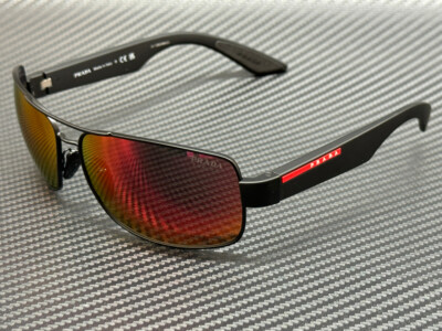 PRADA Black and Orange Patterned Sunglasses Prada | Accessories | Prada Black And Orange Patterned  main image 4