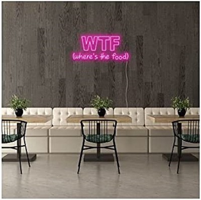 32''x13.8'' WTF Where's The Food Flex LED Neon Sign Light Shop Restaurant Décor