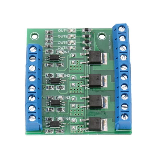 PWM 4-Kanal MOS FET Modul PLC Verstärker Platine Treiber 3-20V bis 3.7-27VDC 10A - Picture 5 of 11