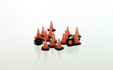 1:50 ORANGE BLACK WHITE PLASTIC TRAFFIC CONES 3D TO SCALE TOY DIORAMA ACCESSORY