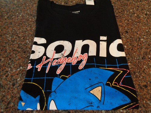 Old Navy "Sonic the Hedgehog 1991" Large T-shirt Black Gold Rings NWT - Picture 6 of 6