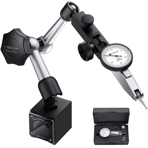 Neoteck 0-0.03"/0.0005" Dial Test Indicator Magnetic Base Gauge Measuring Tool
