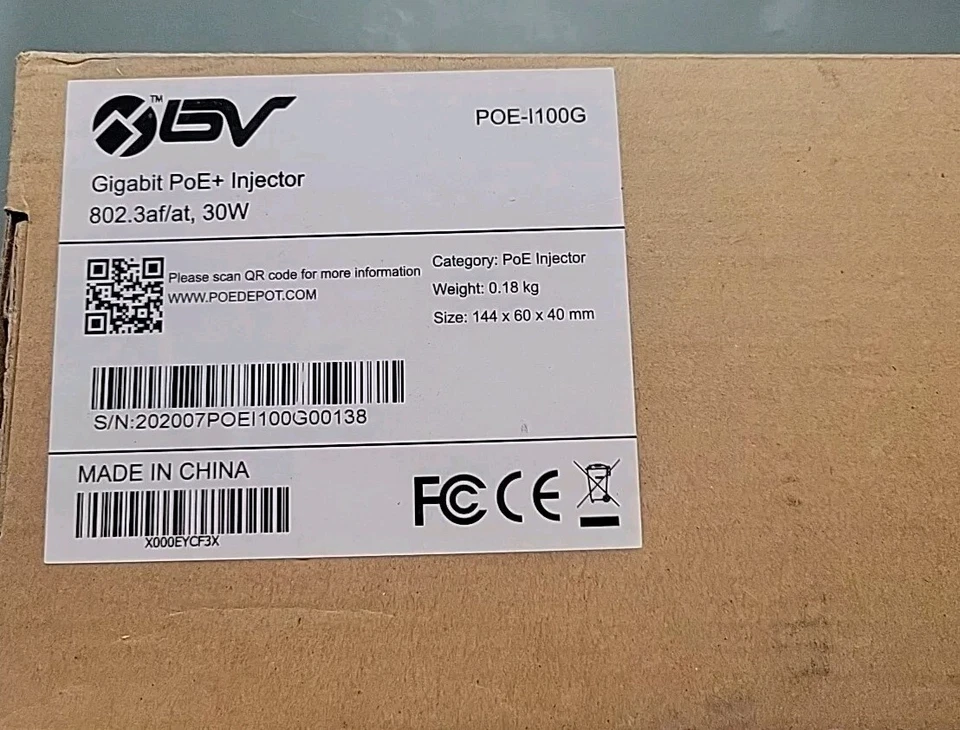 BV-Tech Gigabit Power Over Ethernet PoE+ Injector | 30W | 802.3 af/at | Plug ... - Image 4 of 4