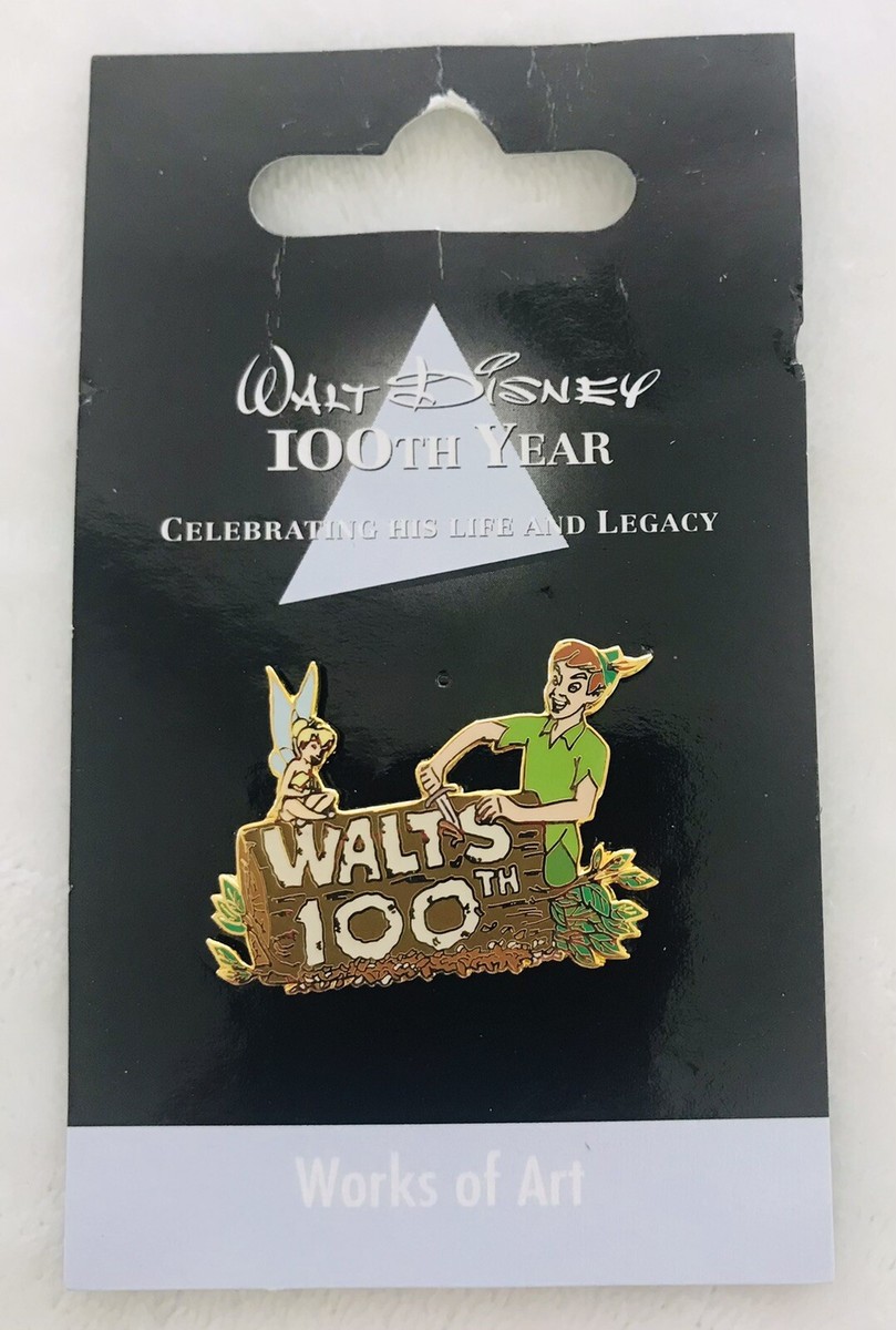 Walt Disney Pin Works Of Art Peter Pan Tinker Bell Walt's 100th