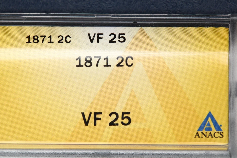 1871 Two Cent Piece 2c ANACS - VF25 - Image 3 of 4