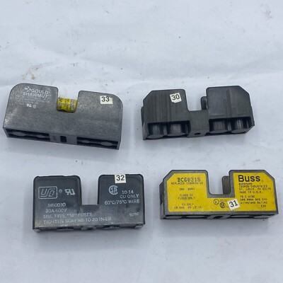 LOT OF 4 ASSORTED FUSE HOLDER Bussmann BC6031S, Gould Shawmut 30321, M60030  