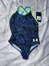 Under Armour Girls One Piece Swimsuit Dark Starry NEW