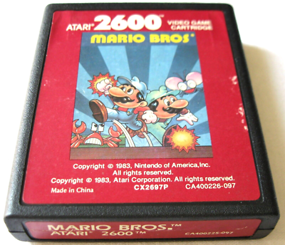 Jeu Mario Bros Version Originale Atari 2600 - Année 1978 - État Correct, Fonctionnel