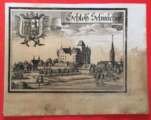 Gravure sur cuivre CHÂTEAU SCHMIECHEN, Aichach-Friedberg, Bavière, Michael Wening 1721 - Photo 1/1