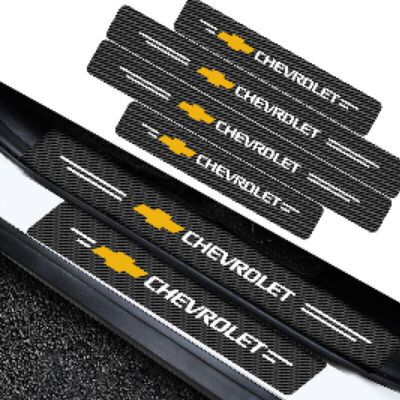 4* Car Door Sill Scuff Plate Cover Anti Scratch Stickers Protector For Chevrolet