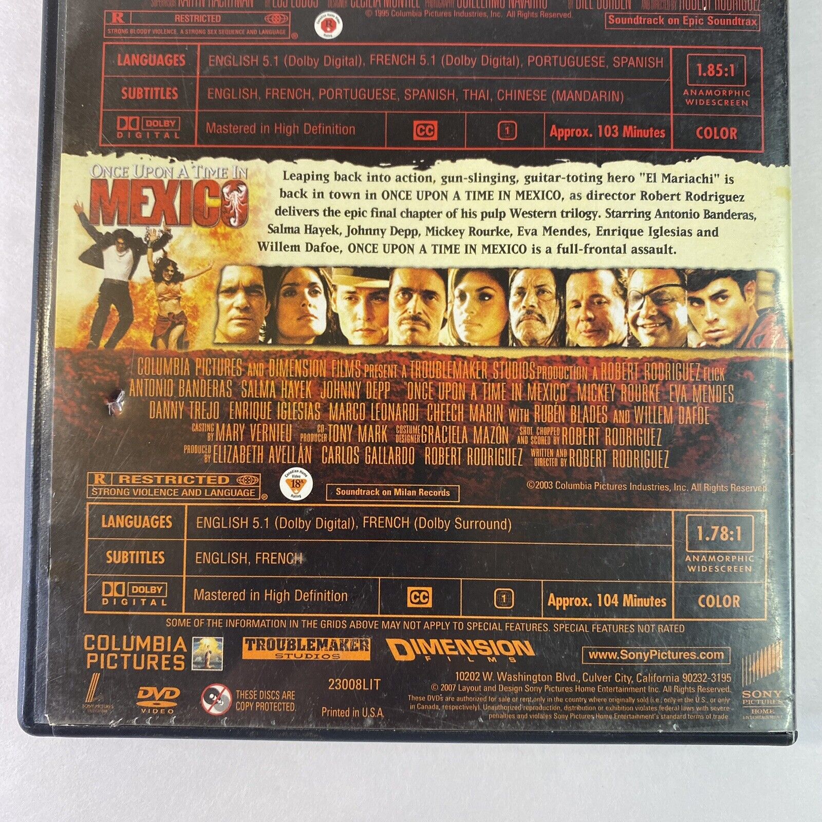 Desperado 1995 Once a Upon a Time in Mexico 2003 (DVD, 2007) Banderas NEW SEALED