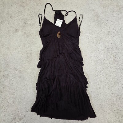 Bebe Hannah Short black sleeveless layered stone accent Small NEW