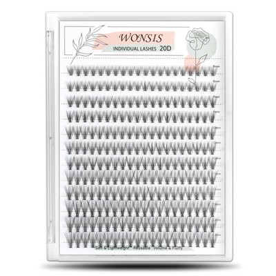 Lash Clusters, Individual Lashes, 240 Pcs 20D Individual Lash Extensions, Vol...